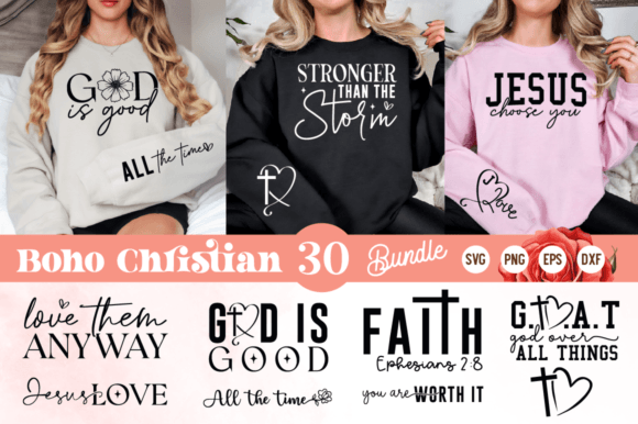 Boho Christian Sleeve SVG Bundle: Graphics & T-Shirt Designs