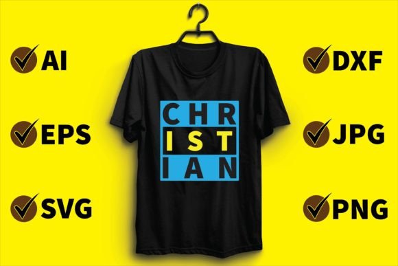 Christian Minimalist T Shirt Design: Graphics & Print Templates