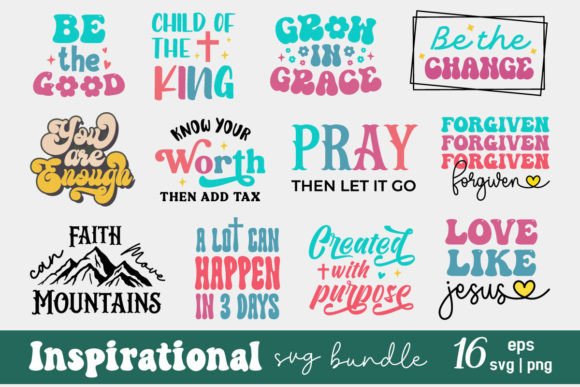 Inspirational Retro SVG Bundle for Graphics & Crafts