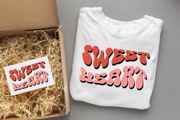 Sweet Heart 2 Valentine Groovy Svg: Graphics & T-Shirt Designs