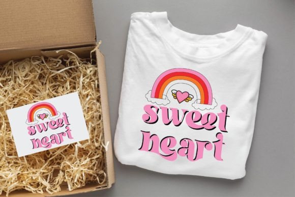 Sweet Heart Valentine Groovy Svg Design Graphics
