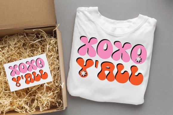 Xoxo Y’all Valentine Groovy Svg Design Graphics